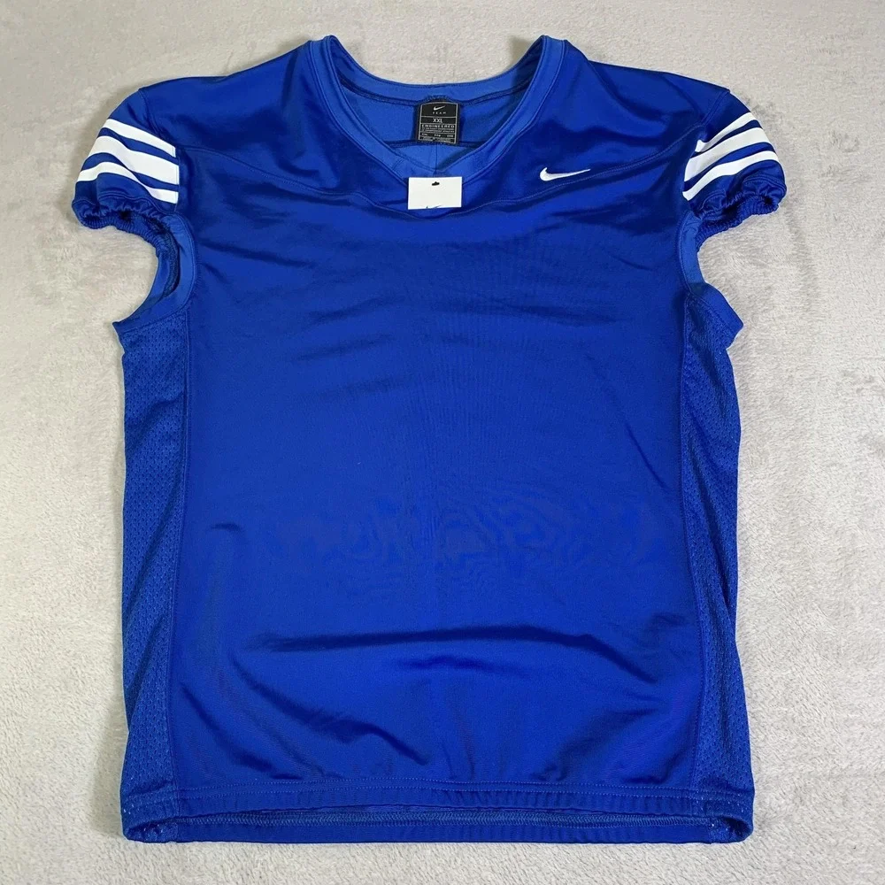 Nike Team Football Jersey Mens 2XL Blue Short Sleeve Performance CI3767-494 NEW